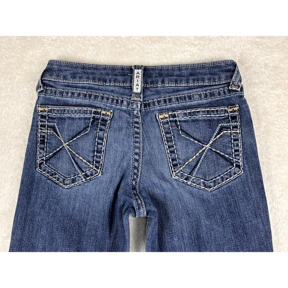 ARIAT Real Denim Jeans Womens 12 Bootcut Low Rise Bootcut 25x29 Western Rodeo - Picture 8 of 9